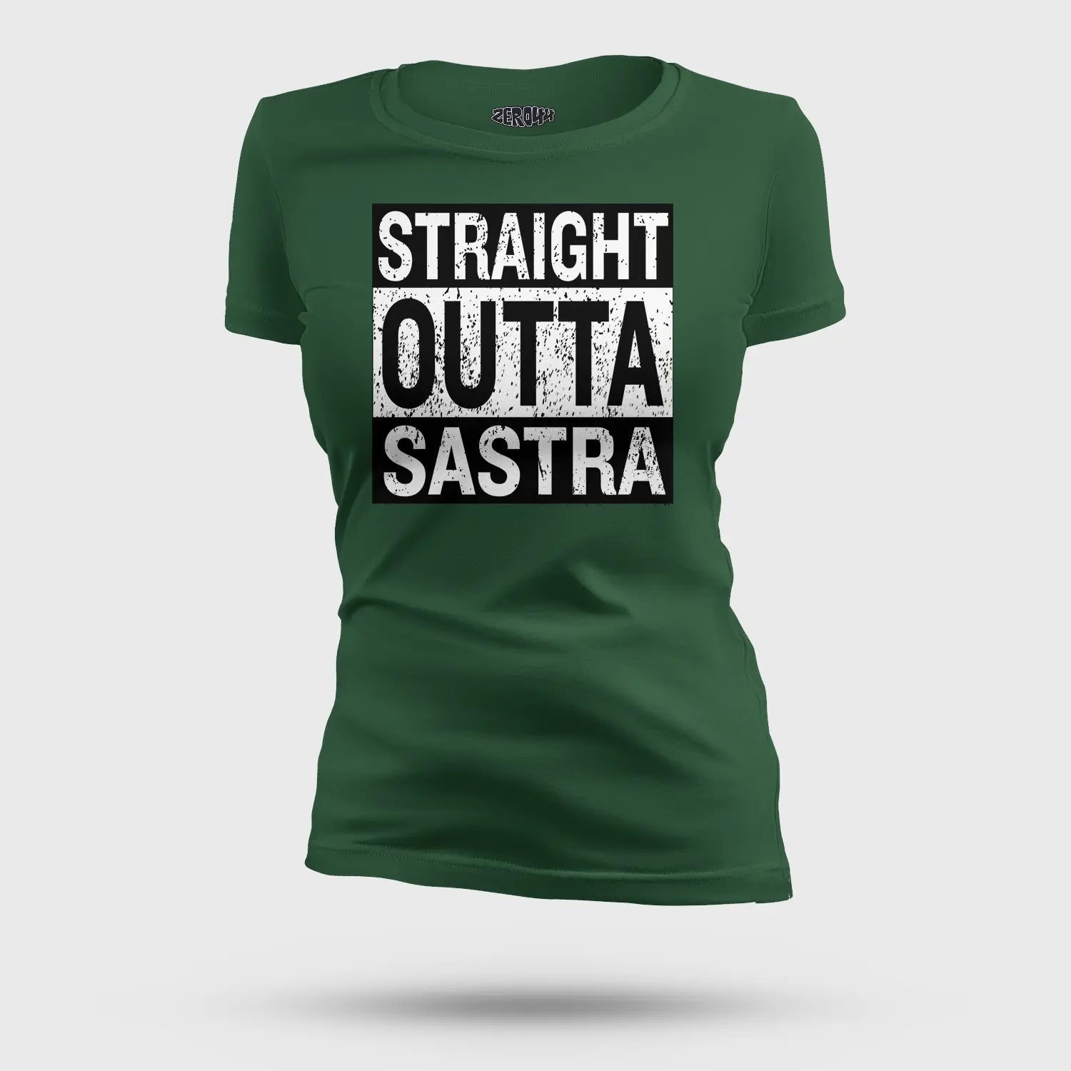 Straight Outta Sastra Women's T-Shirt in Bottle Green Color