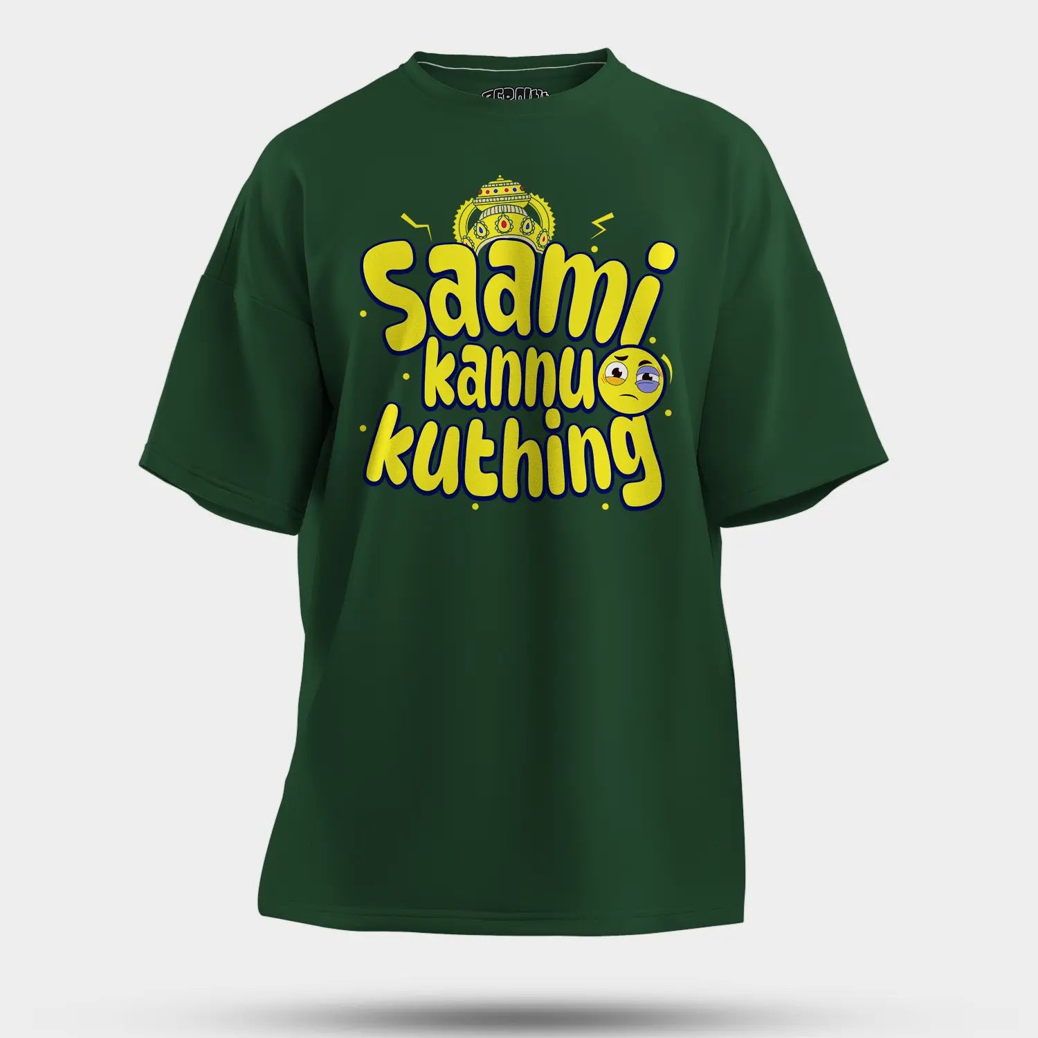Saami Kannu Kuthing Men/Unisex Oversized T-Shirt in Bottle Green Color