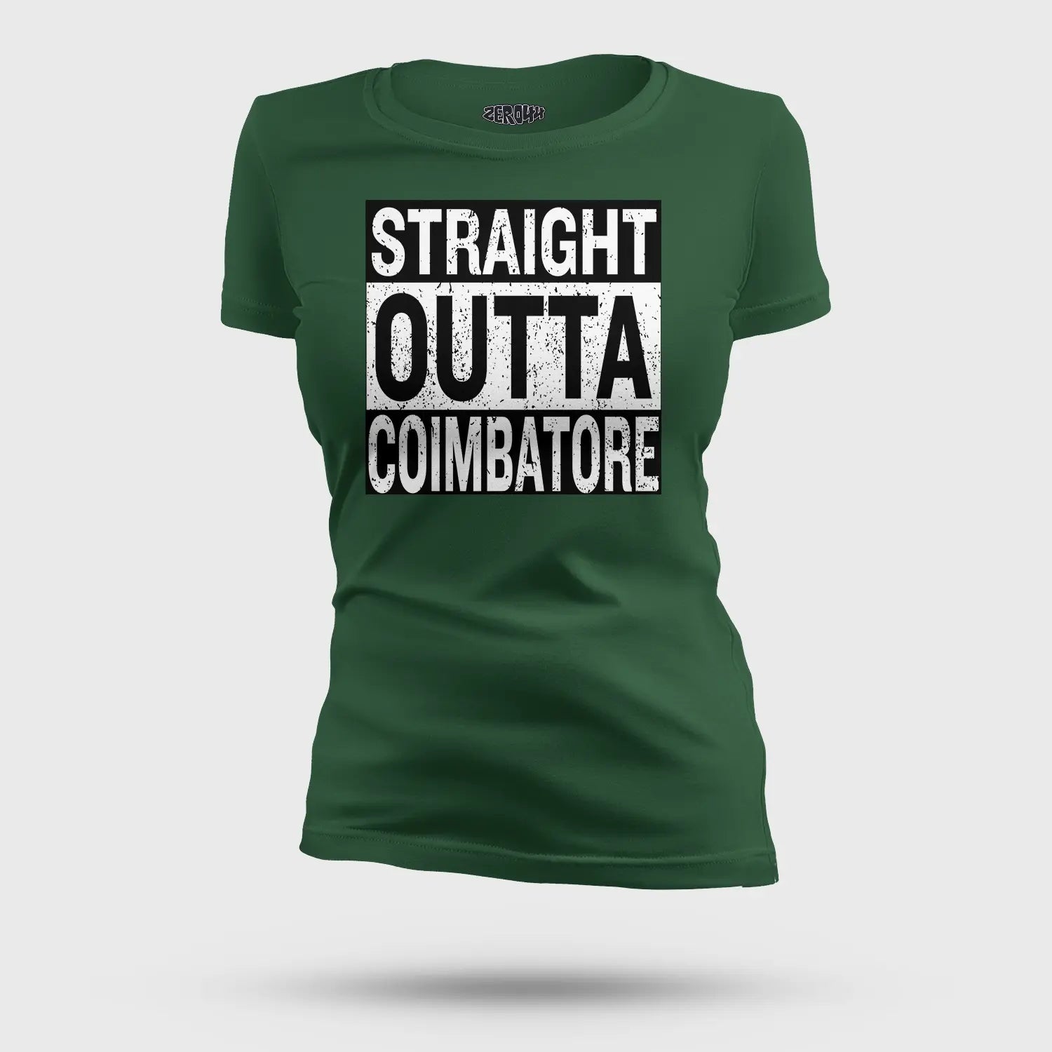 Straight Outta Coimbatore Women's T-Shirt in Bottle Green Color