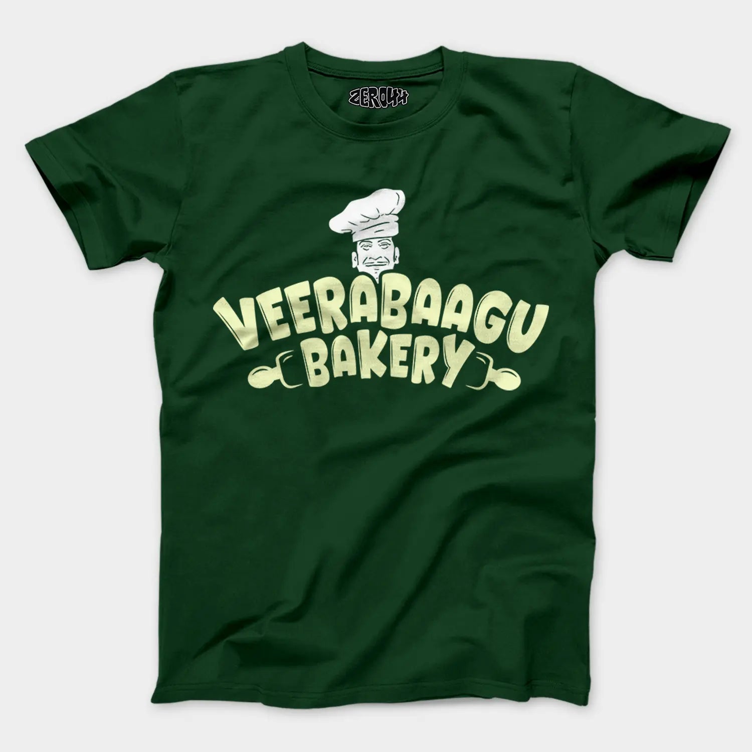 Veerabaagu Bakery Men/Unisex T-Shirt in Bottle Green Color