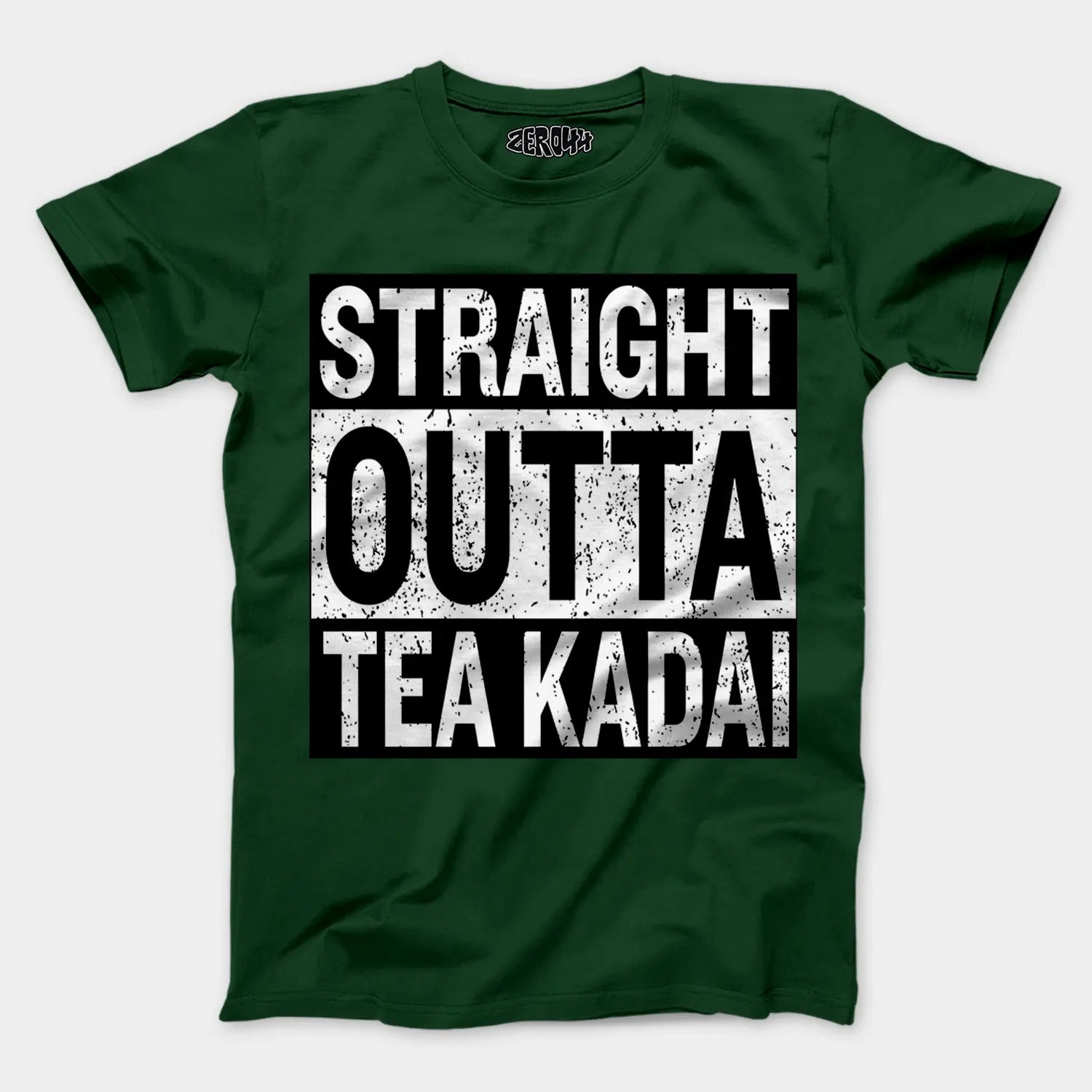 Straight Outta Tea Kadai Men/Unisex T-Shirt in Bottle Green Color