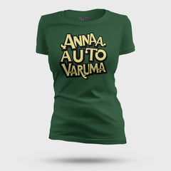 Anna Auto Varuma Women's T-Shirt in Bottle Green Color