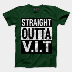 Straight Outta Vit Men/Unisex T-Shirt in Bottle Green Color