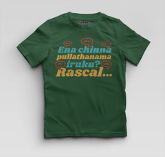 Ena Chinna Pulla Thanama Iruku Rascal Boys Round Neck T-Shirt in Bottle Green Color