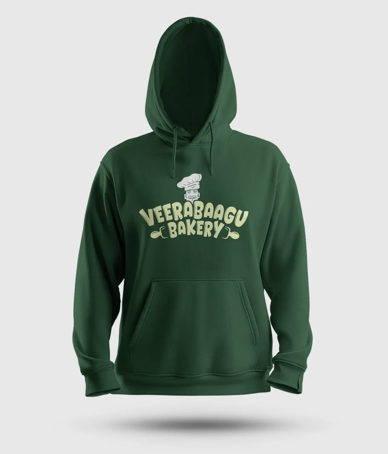 Veerabaagu Bakery Men/Unisex Hoodie in Bottle Green Color