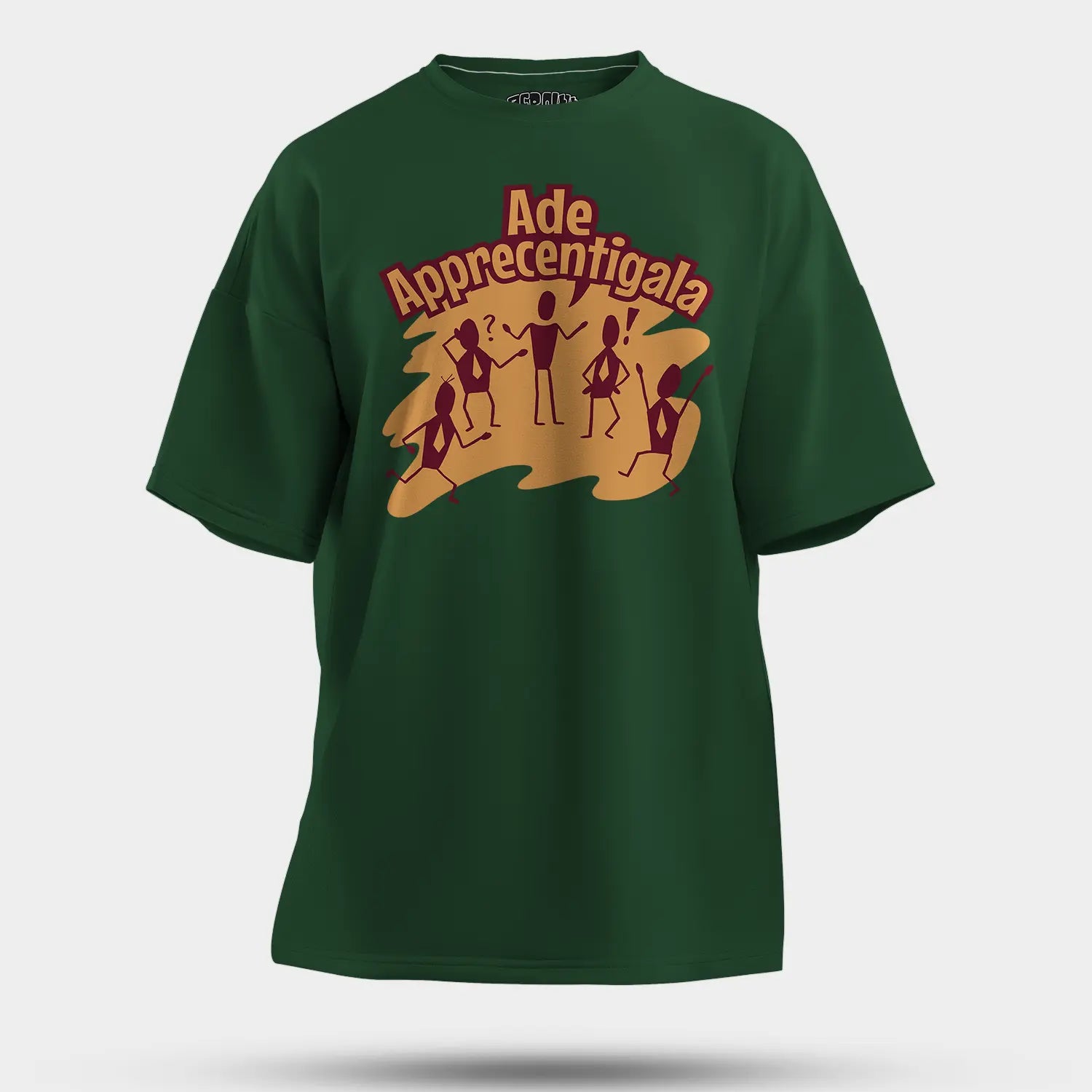 Ade Apprecentingala Men/Unisex Oversized T-Shirt in Bottle Green Color