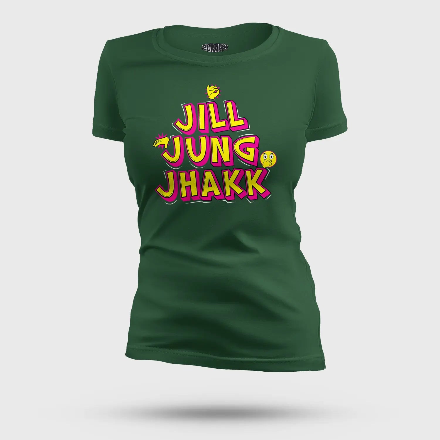 Jill Jung Jhakk Women's T-Shirt in Bottle Green Color