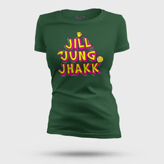 Jill Jung Jhakk Women's T-Shirt in Bottle Green Color