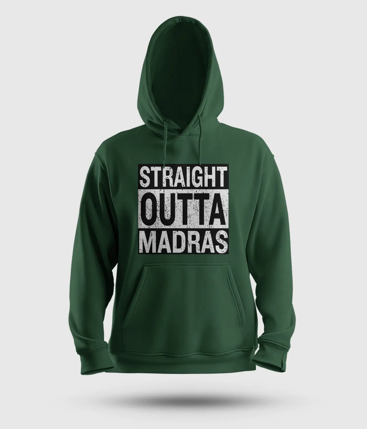 Straight Outta Madras Men/Unisex Hoodie in Bottle Green Color