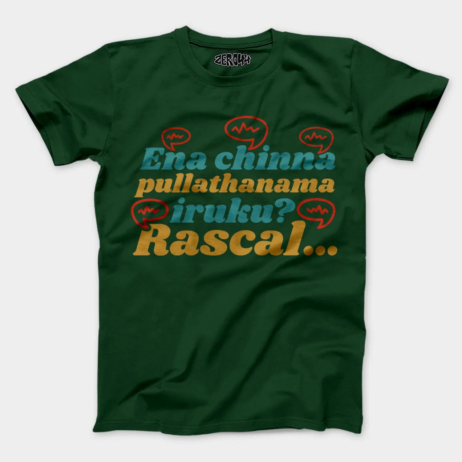 Ena Chinna Pulla Thanama Iruku Rascal Men/Unisex T-Shirt in Bottle Green Color