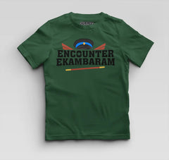 Encounter Ekambaram Boys Round Neck T-Shirt in Bottle Green Color
