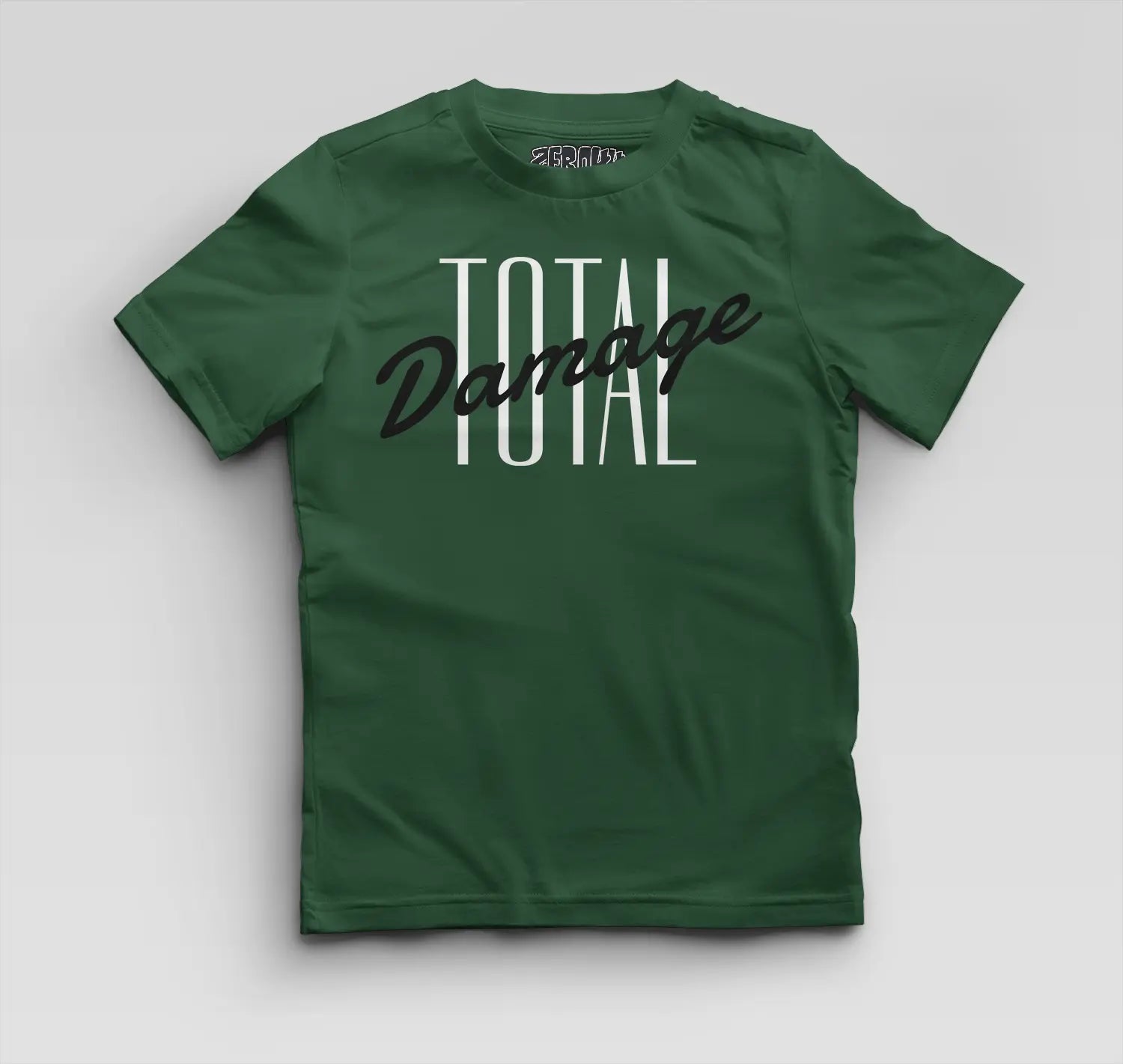 Total Damage Boys Round Neck T-Shirt in Bottle Green Color