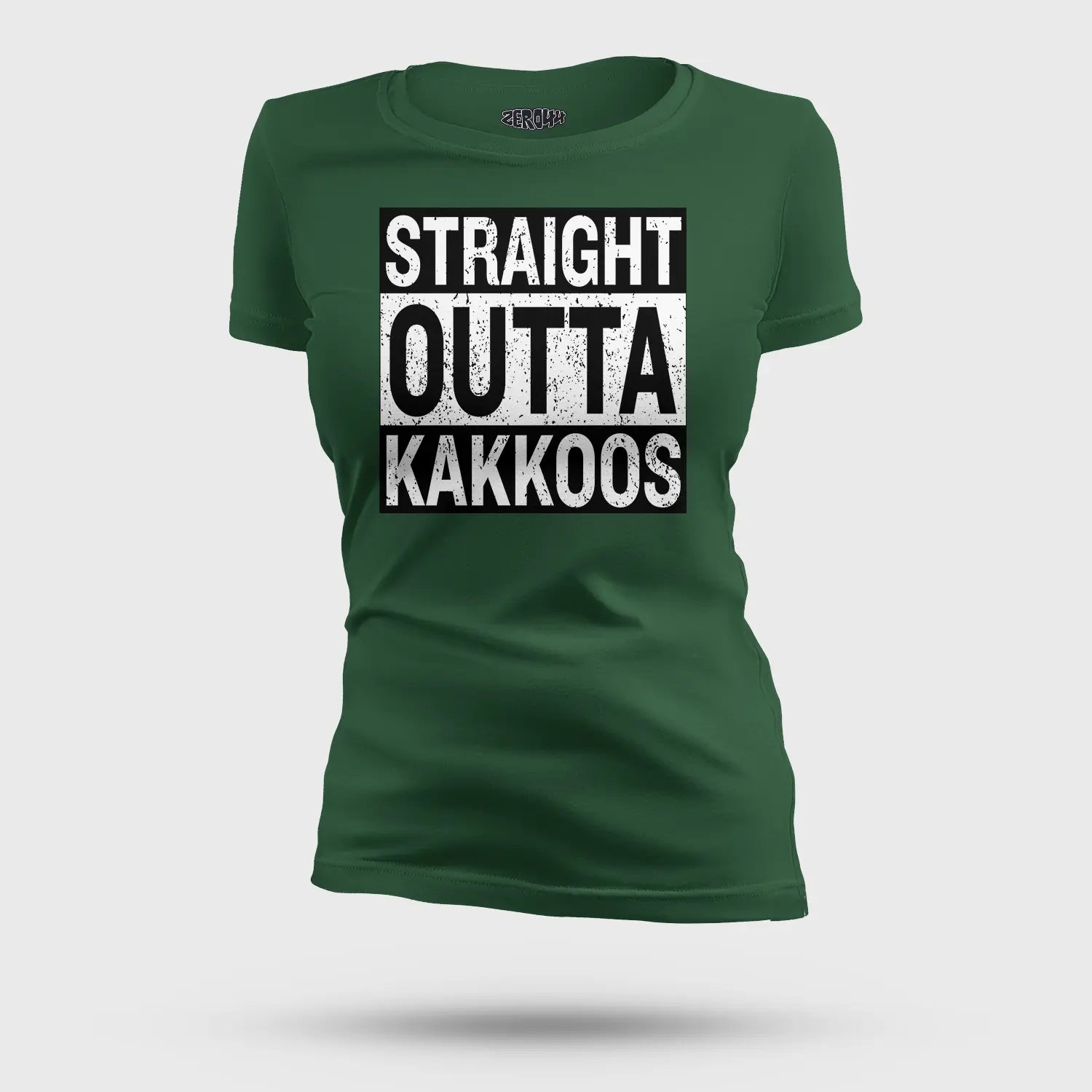 Straight Outta Kakkoos Women's T-Shirt in Bottle Green Color