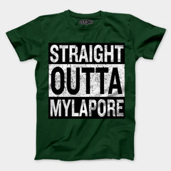 Straight Outta Mylapore Men/Unisex T-Shirt in Bottle Green Color