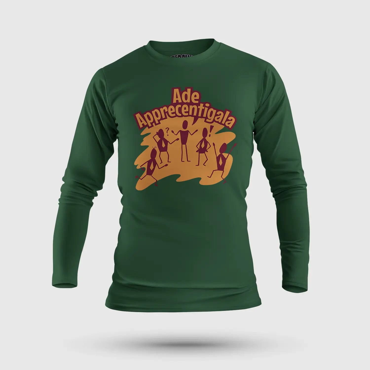 Ade Apprecentingala Men/Unisex Long Sleeve T-Shirt in Bottle Green Color