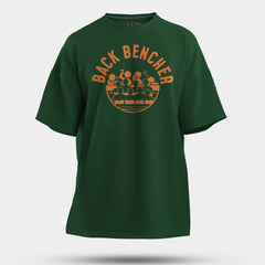 Back Bencher Men/Unisex Oversized T-Shirt in Bottle Green Color