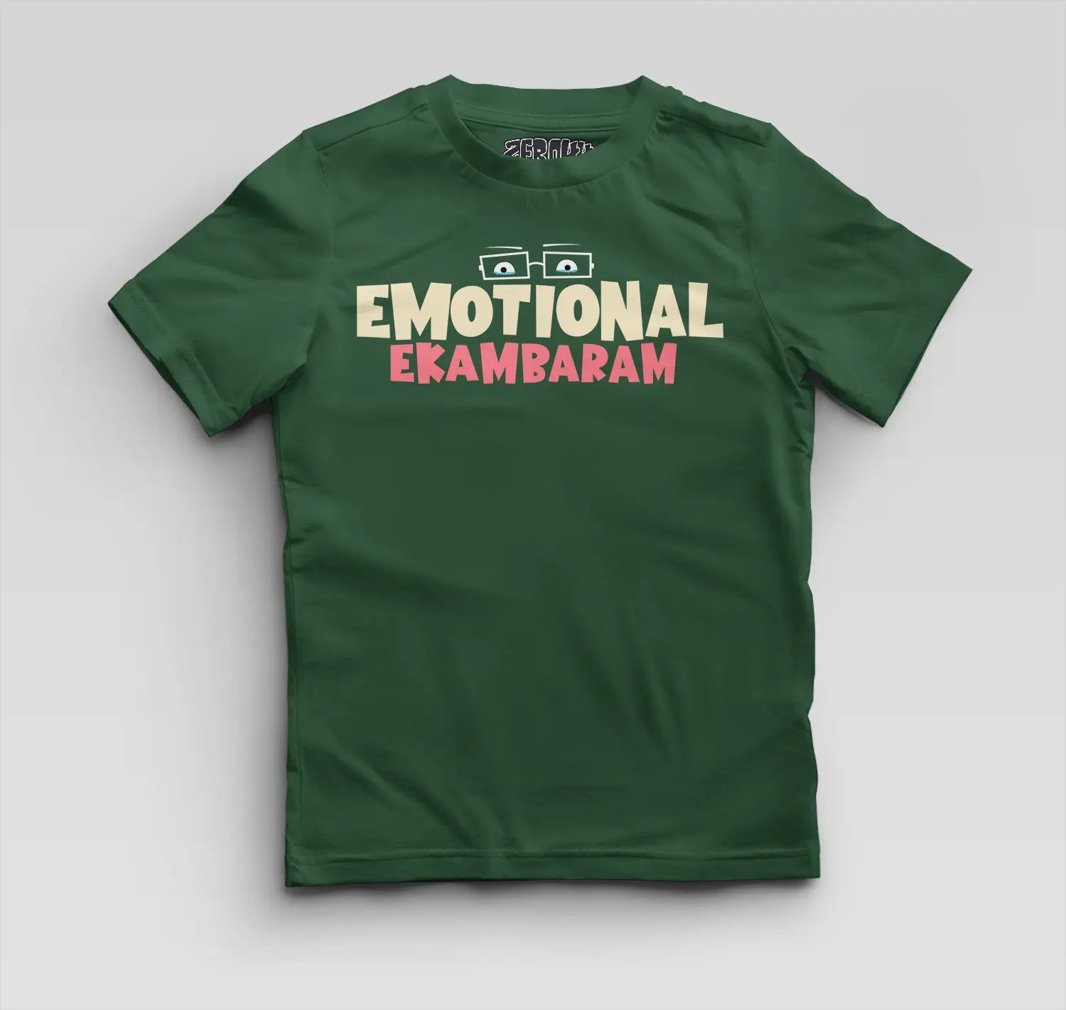Emotional Ekambaram Boys Round Neck T-Shirt in Bottle Green Color