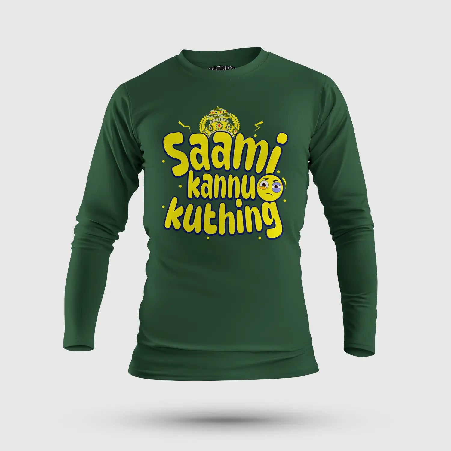 Saami Kannu Kuthing Men/Unisex Long Sleeve T-Shirt in Bottle Green Color