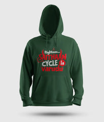 Rightuuu.. Saithaan Cycle La Varudhu Men/Unisex Hoodie in Bottle Green Color