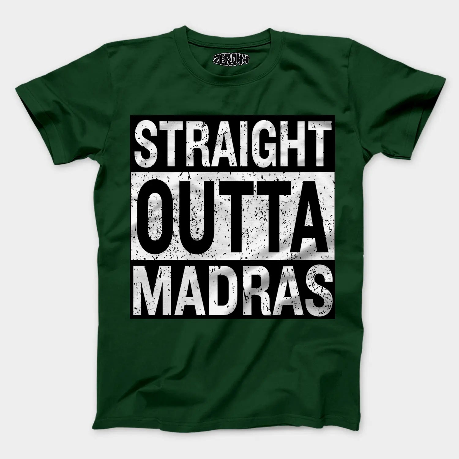Straight Outta Madras Men/Unisex T-Shirt in Bottle Green Color