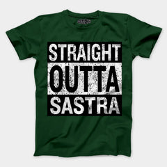 Straight Outta Sastra Men/Unisex T-Shirt in Bottle Green Color