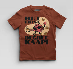 But First Degree Kaapi Boys Round Neck T-Shirt in Brick Red Color