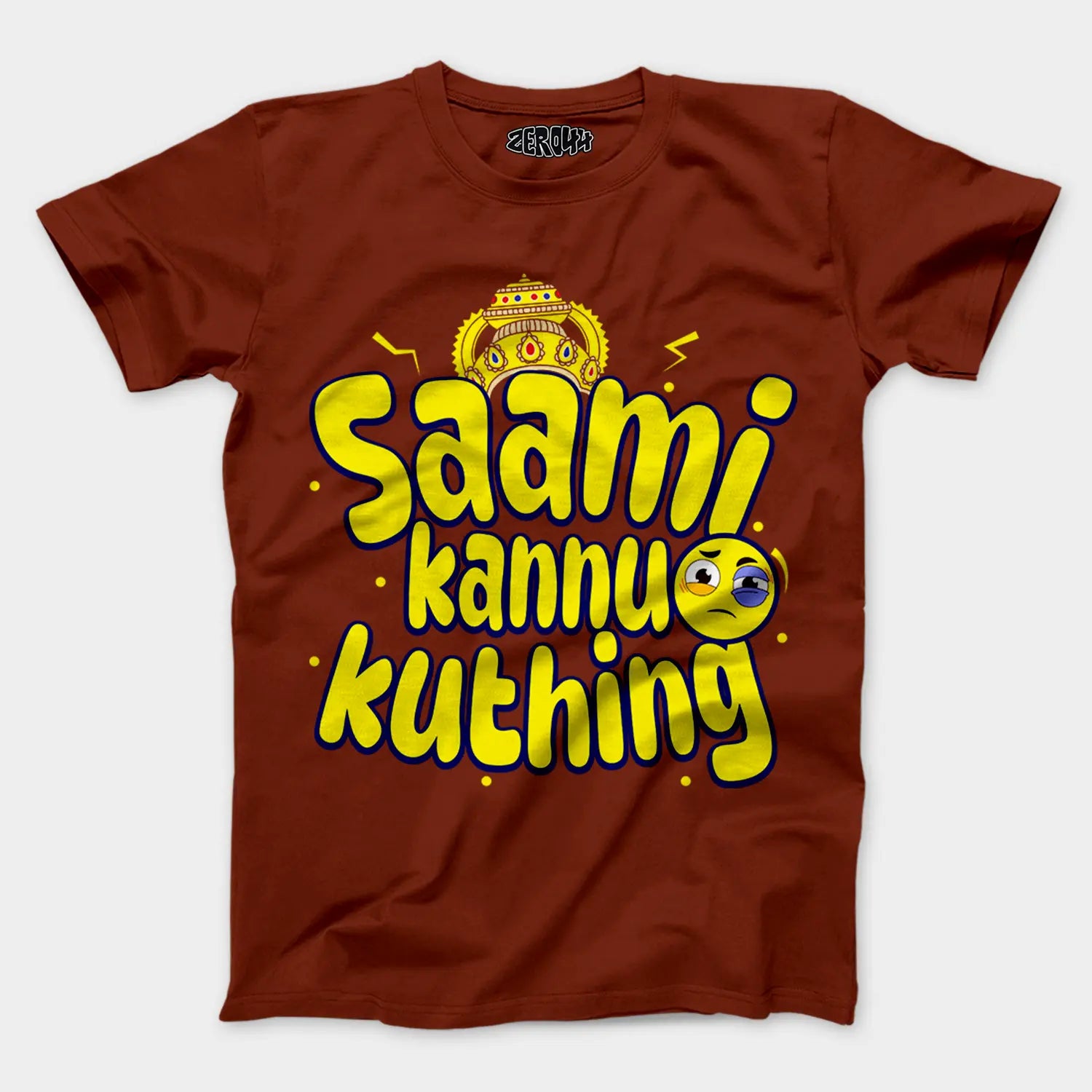 Saami Kannu Kuthing Men/Unisex T-Shirt in Brick Red Color