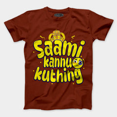 Saami Kannu Kuthing Men/Unisex T-Shirt in Brick Red Color