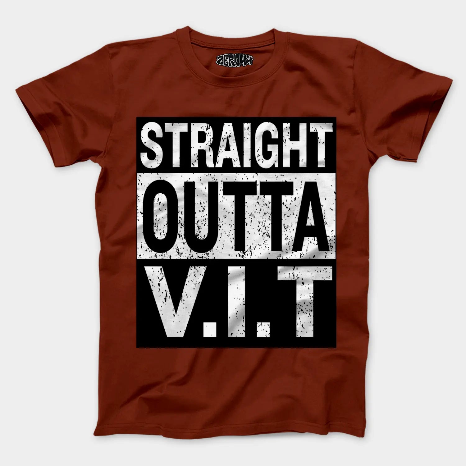 Straight Outta Vit Men/Unisex T-Shirt in Brick Red Color