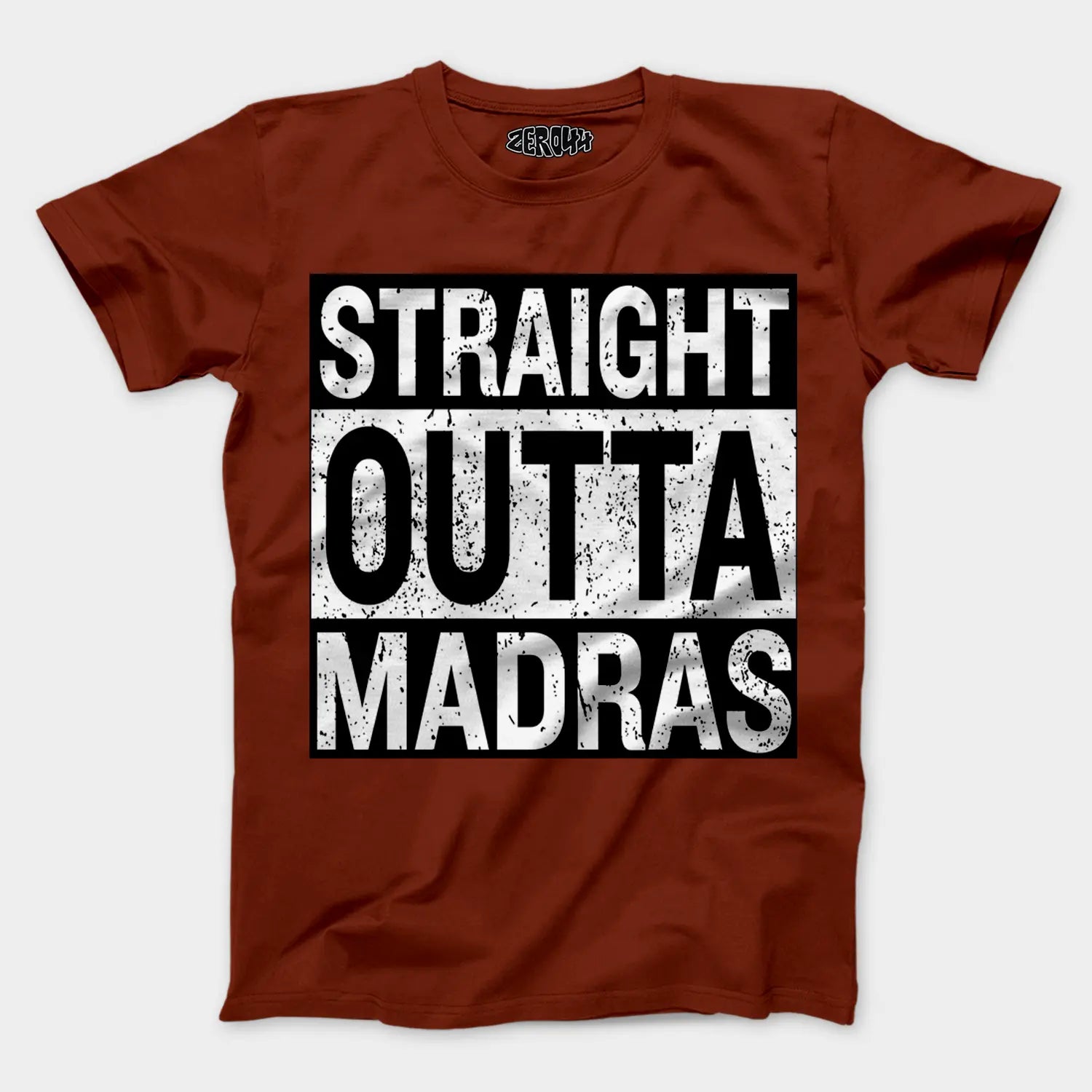 Straight Outta Madras Men/Unisex T-Shirt in Brick Red Color