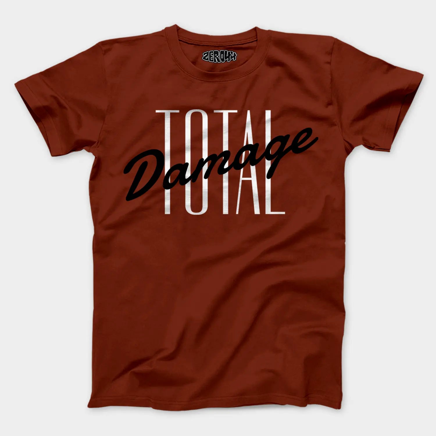 Total Damage Men/Unisex T-Shirt in Brick Red Color