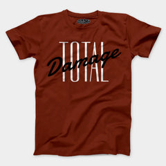 Total Damage Men/Unisex T-Shirt in Brick Red Color