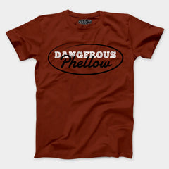 Dangerous Phellow Men/Unisex T-Shirt in Brick Red Color