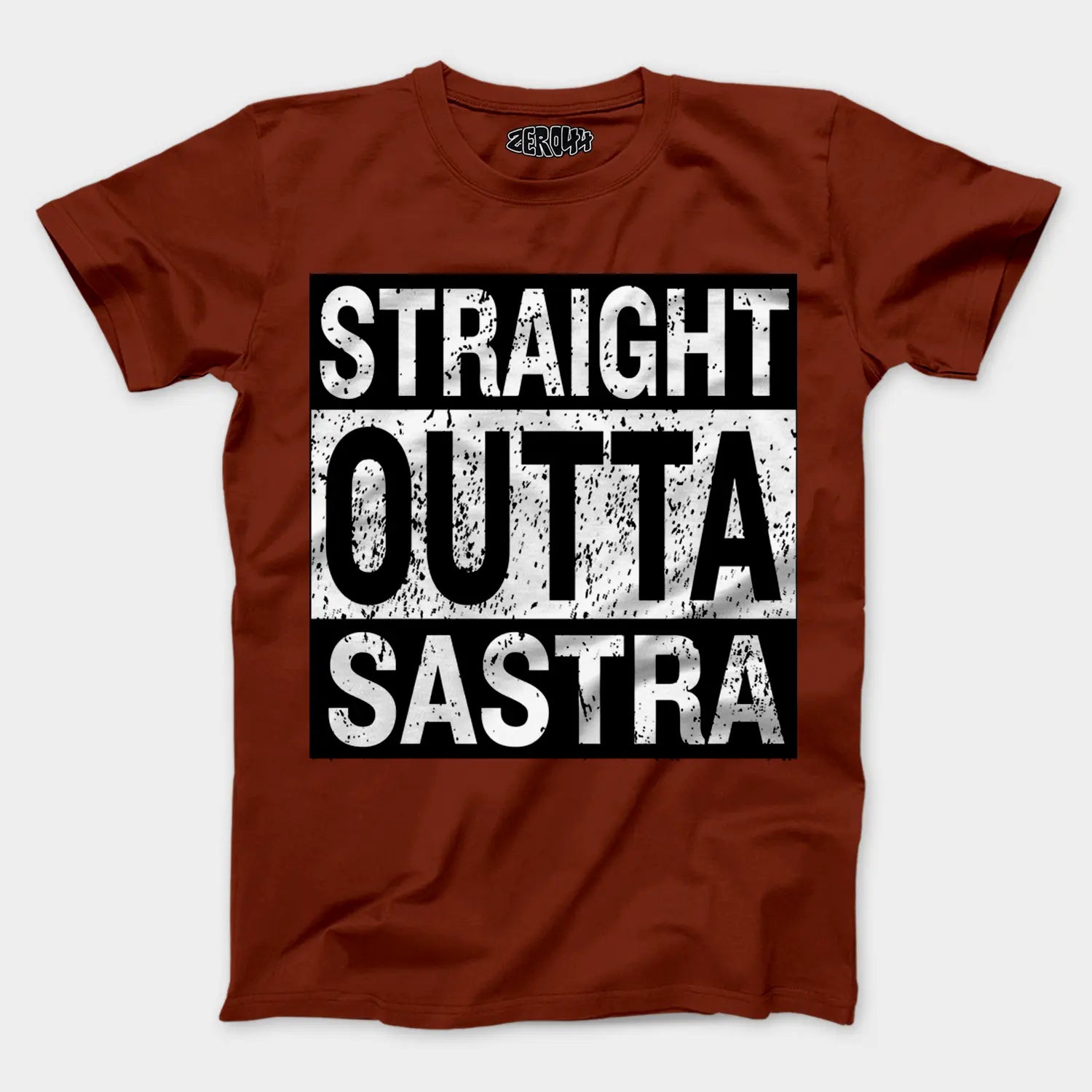 Straight Outta Sastra Men/Unisex T-Shirt in Brick Red Color