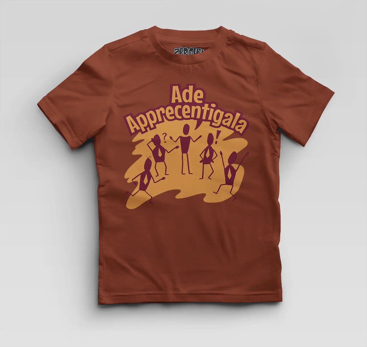 Ade Apprecentingala Boys Round Neck T-Shirt in Brick Red Color