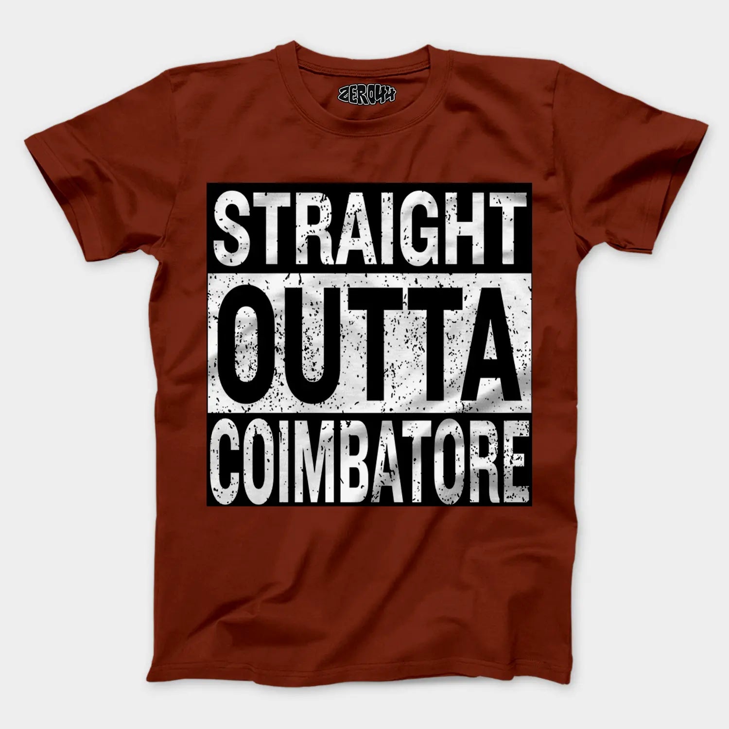 Straight Outta Coimbatore Men/Unisex T-Shirt in Brick Red Color