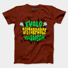 Evalo Distarpance You Raascal Men/Unisex T-Shirt in Brick Red Color