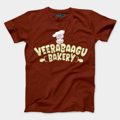 Veerabaagu Bakery Men/Unisex T-Shirt in Brick Red Color