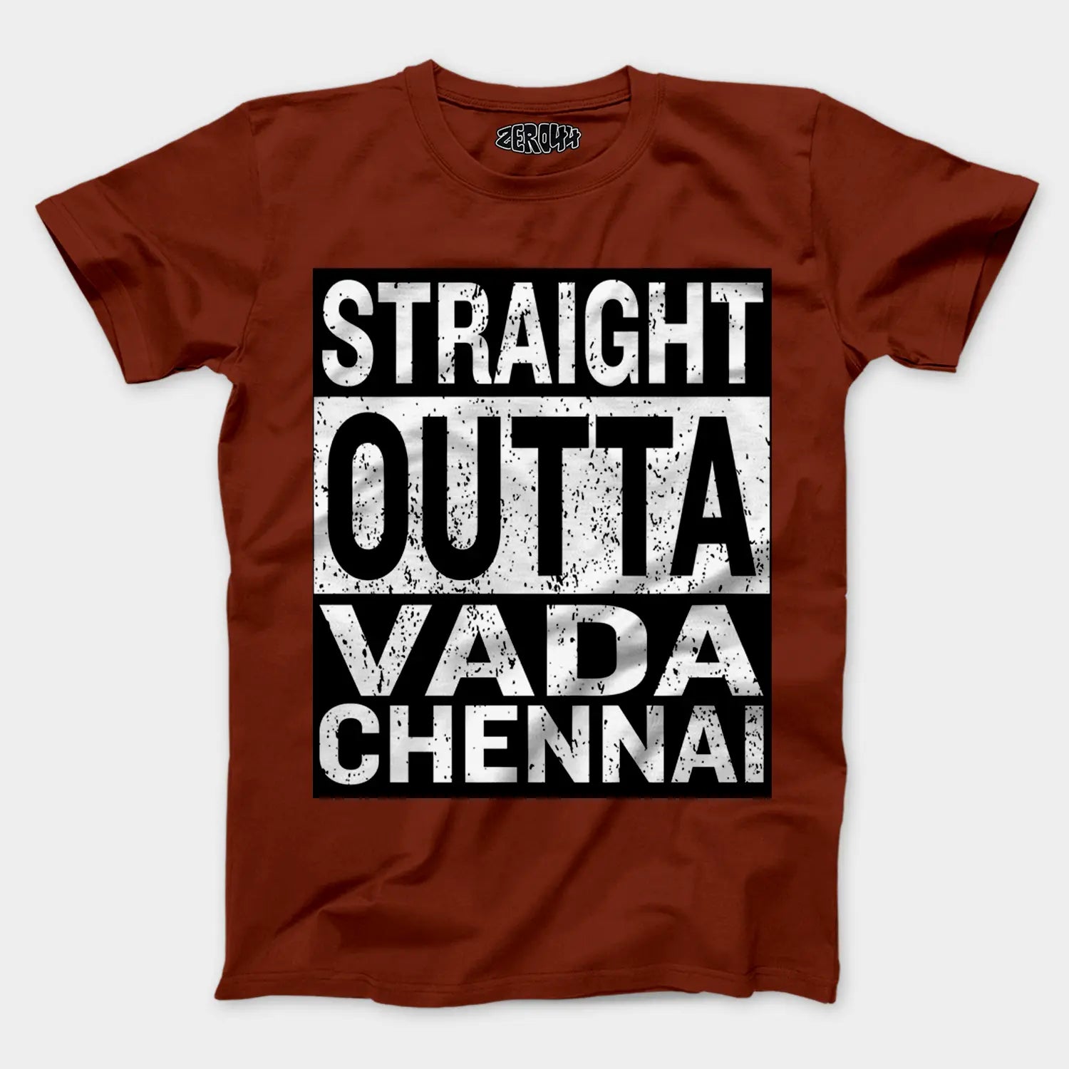 Straight Outta Vada Chennai Men/Unisex T-Shirt in Brick Red Color
