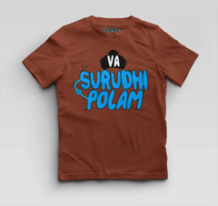 Va Surudhi Polam Boys Round Neck T-Shirt in Brick Red Color