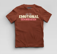 Emotional Ekambaram Boys Round Neck T-Shirt in Brick Red Color
