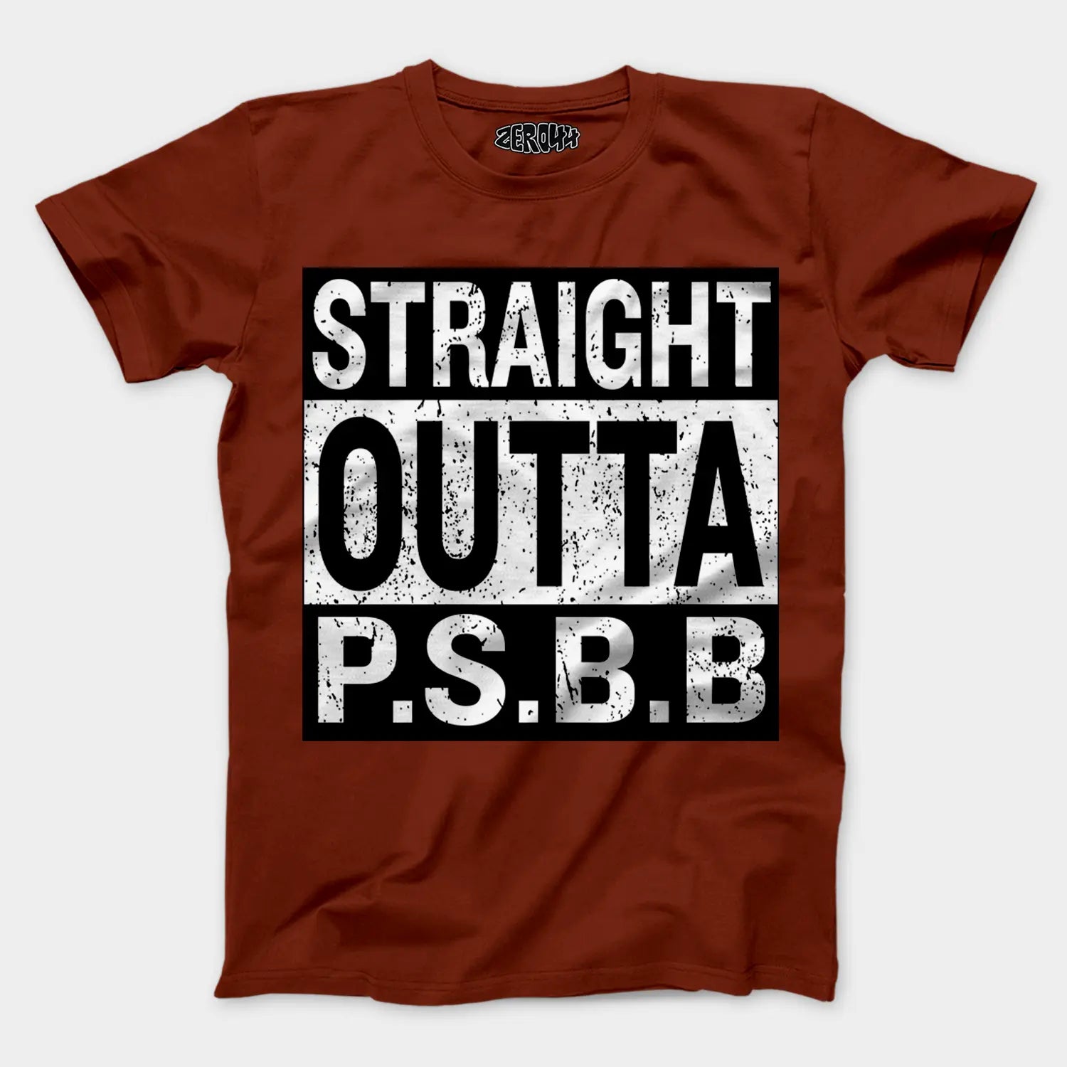 Straight Outta Psbb Men/Unisex T-Shirt in Brick Red Color