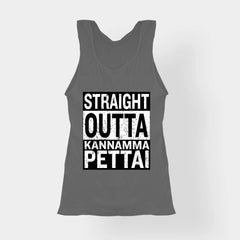 Straight Outta Kannamma Pettai Women's Tank Top in Charcoal Melange Color