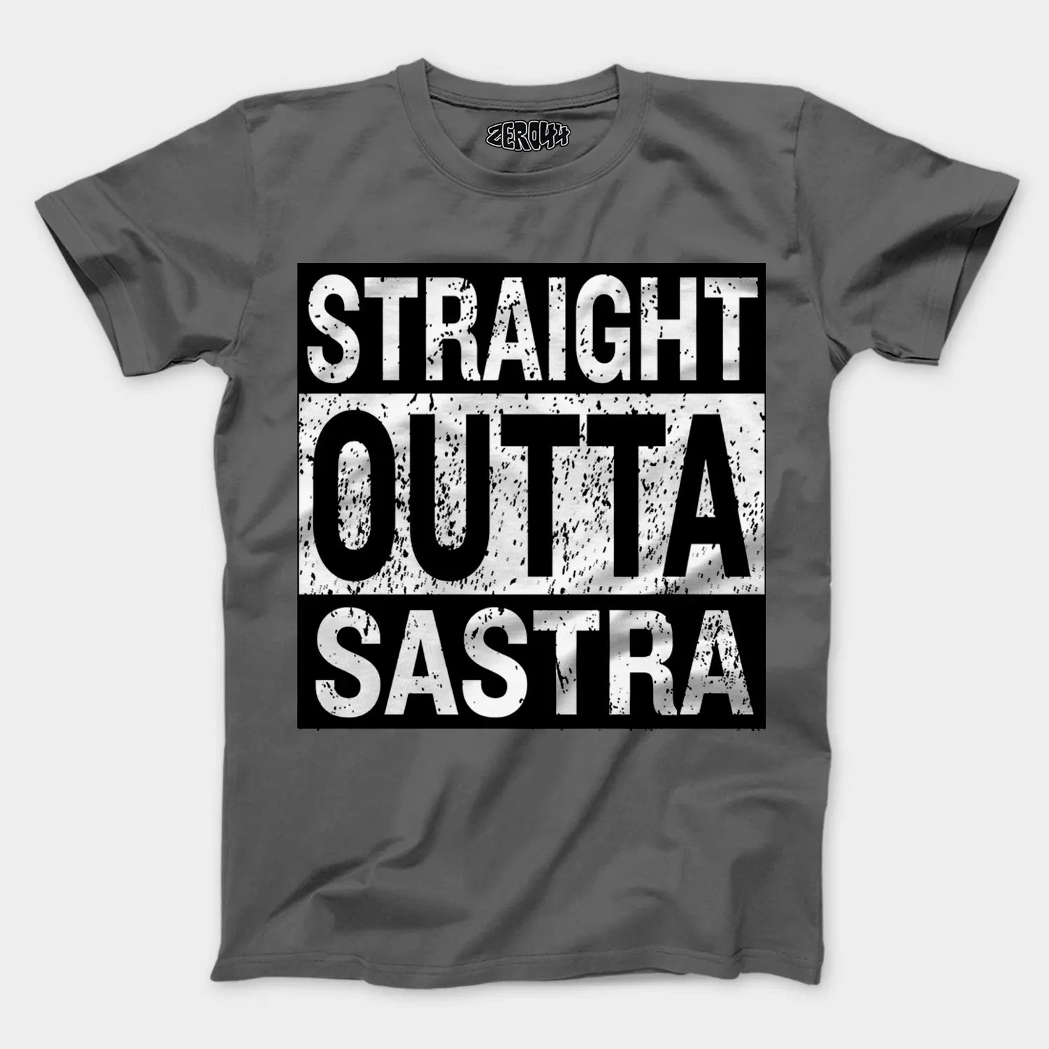 Straight Outta Sastra Men/Unisex T-Shirt in Charcoal Melange Color