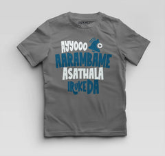 Ayyooo Aarambame Asathala Iruke Da Boys Round Neck T-Shirt in Charcoal Melange Color