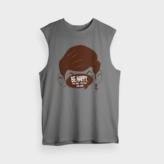 Be Happy Cool Down Cool Down Cool Down Men/Unisex Tank Top in Charcoal Melange Color