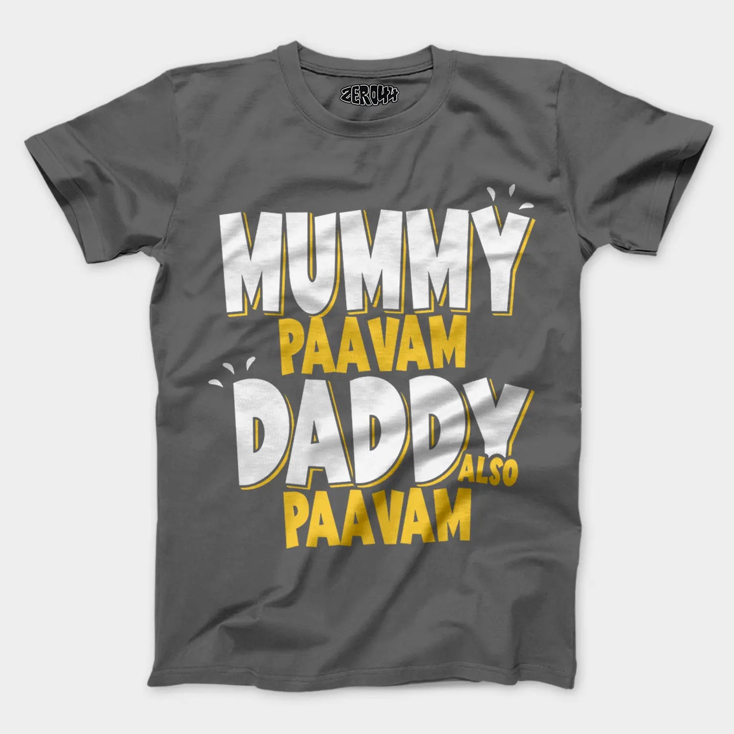 Mummy Paavam, Daddy Also Paavam Men/Unisex T-Shirt in Charcoal Melange Color