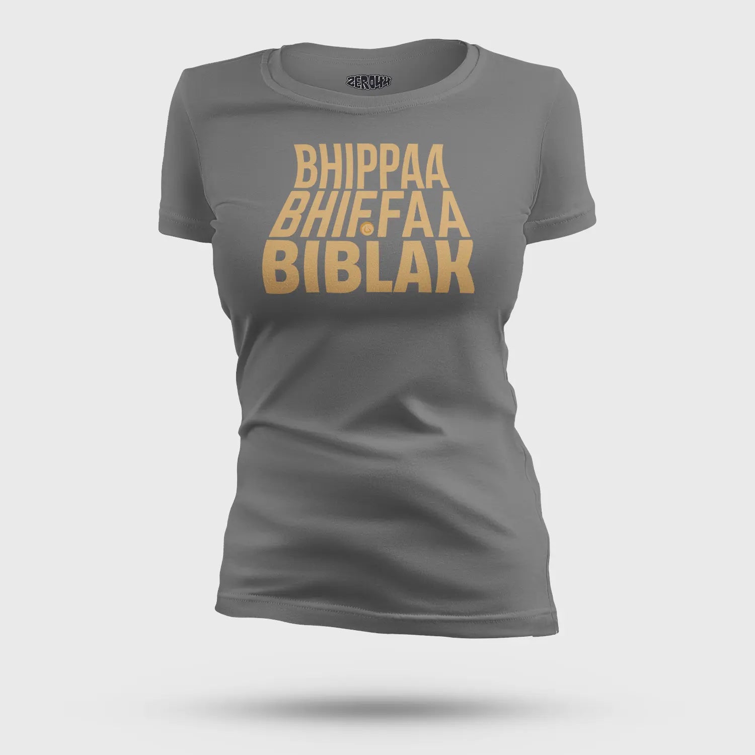 Bhippa Bhiffa Biblak Women's T-Shirt in Charcoal Melange Color