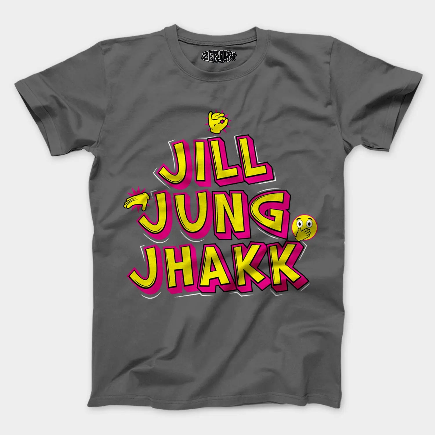 Jill Jung Jhakk Men/Unisex T-Shirt in Charcoal Melange Color