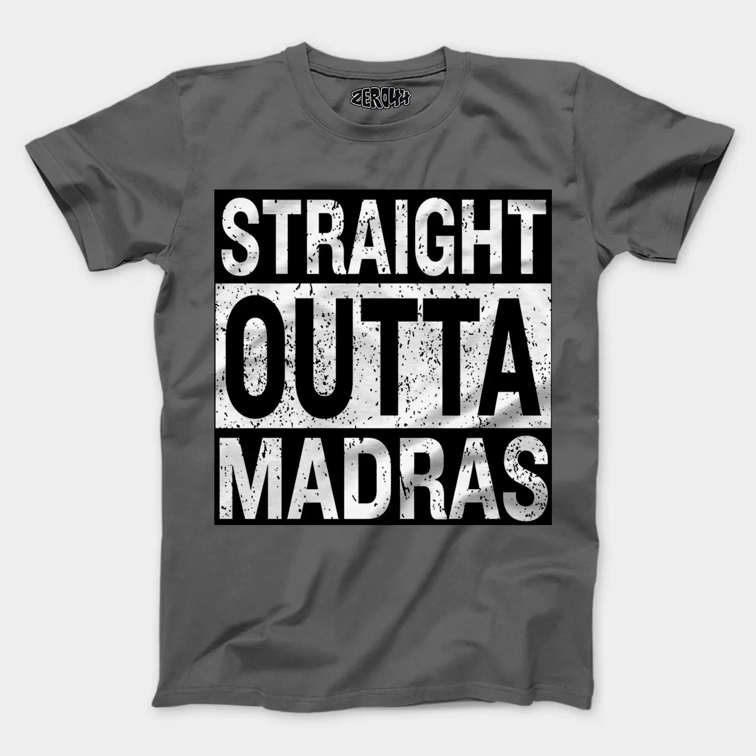 Straight Outta Madras Men/Unisex T-Shirt in Charcoal Melange Color